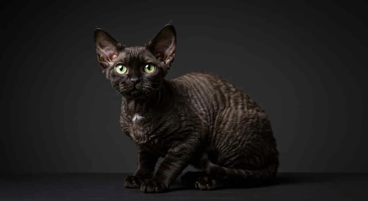 Czarny Devon Rex: Psie serce, falowana sierść czy to kot dla Ciebie?